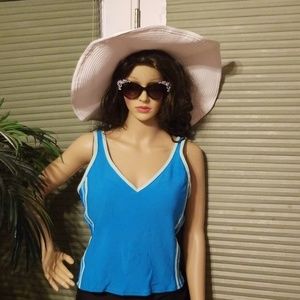 Cazimi aqua blue halter tankini top sz 16